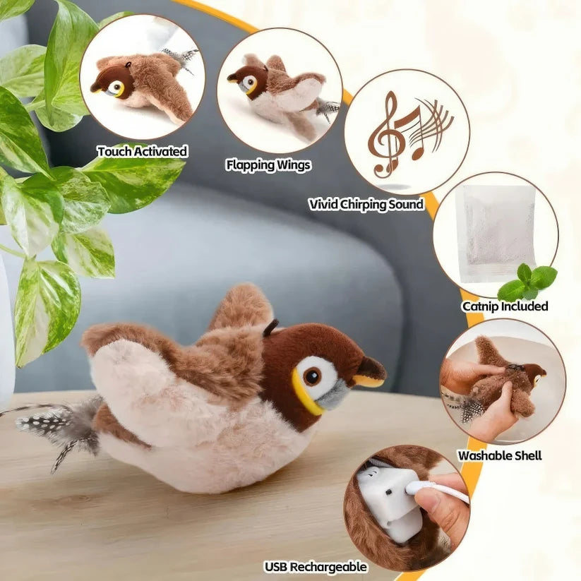 KittyBird Interactive Cat Toy Bundle - Motion Bird + Scratch Mat + Brush | Win $1000 Cash Contest